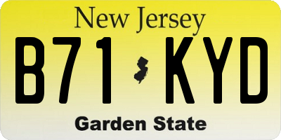NJ license plate B71KYD