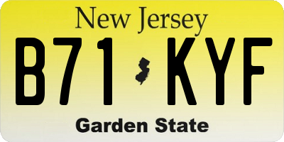 NJ license plate B71KYF
