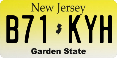 NJ license plate B71KYH