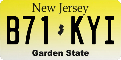 NJ license plate B71KYI