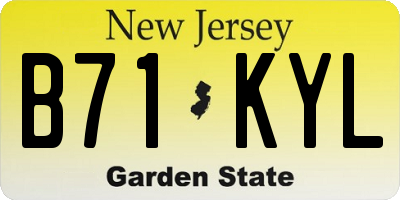 NJ license plate B71KYL