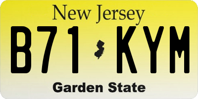 NJ license plate B71KYM