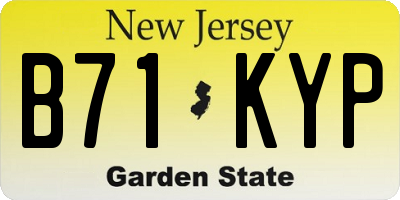 NJ license plate B71KYP