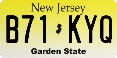 NJ license plate B71KYQ