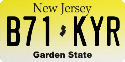 NJ license plate B71KYR