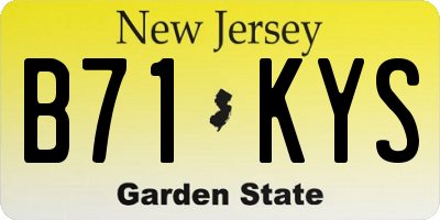 NJ license plate B71KYS