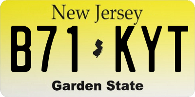 NJ license plate B71KYT