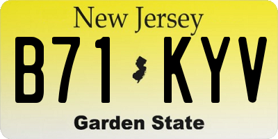 NJ license plate B71KYV