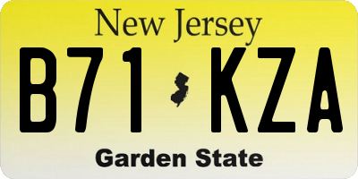 NJ license plate B71KZA