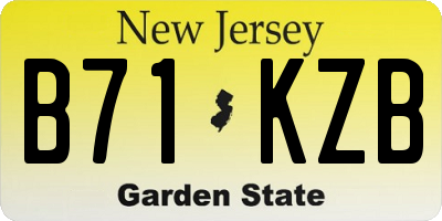 NJ license plate B71KZB