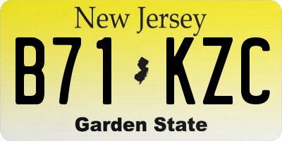 NJ license plate B71KZC