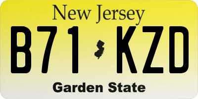 NJ license plate B71KZD