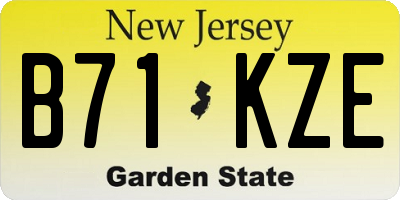 NJ license plate B71KZE
