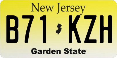 NJ license plate B71KZH