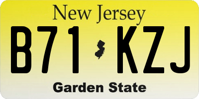 NJ license plate B71KZJ