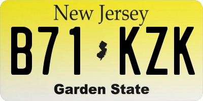 NJ license plate B71KZK
