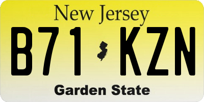 NJ license plate B71KZN