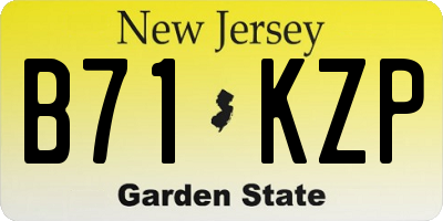 NJ license plate B71KZP