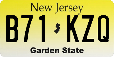 NJ license plate B71KZQ