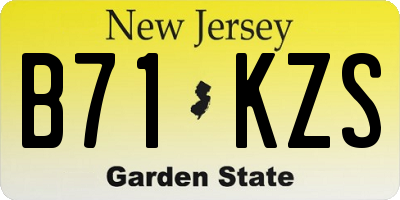 NJ license plate B71KZS