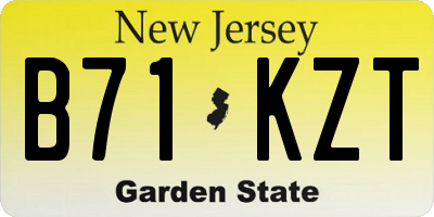NJ license plate B71KZT