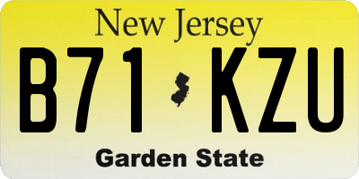 NJ license plate B71KZU