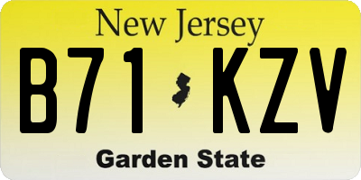 NJ license plate B71KZV