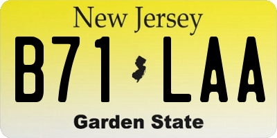 NJ license plate B71LAA