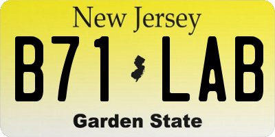 NJ license plate B71LAB