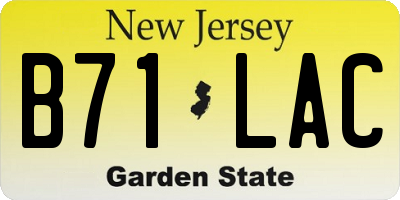 NJ license plate B71LAC
