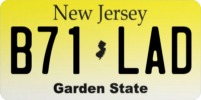 NJ license plate B71LAD