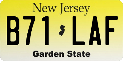 NJ license plate B71LAF