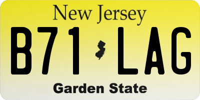 NJ license plate B71LAG