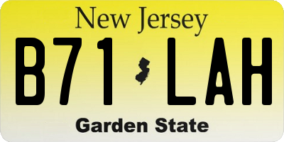 NJ license plate B71LAH
