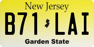NJ license plate B71LAI