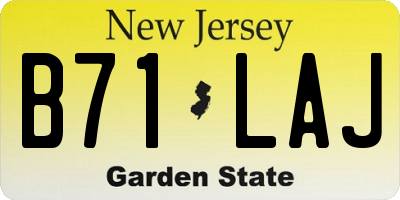 NJ license plate B71LAJ