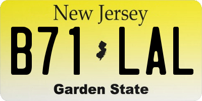 NJ license plate B71LAL