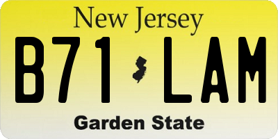 NJ license plate B71LAM