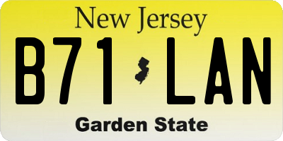 NJ license plate B71LAN