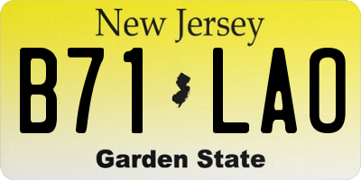 NJ license plate B71LAO