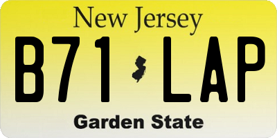 NJ license plate B71LAP