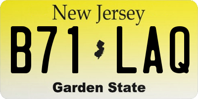 NJ license plate B71LAQ