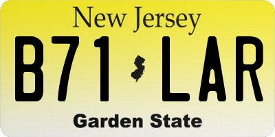 NJ license plate B71LAR