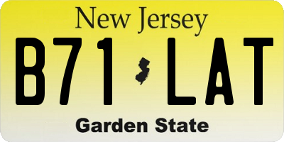 NJ license plate B71LAT