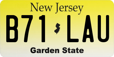 NJ license plate B71LAU