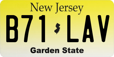 NJ license plate B71LAV