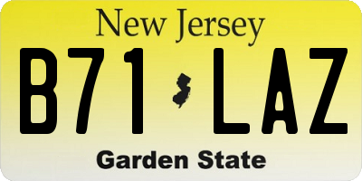 NJ license plate B71LAZ