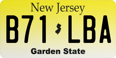 NJ license plate B71LBA