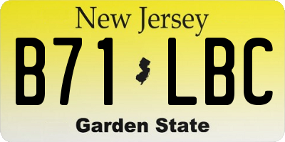 NJ license plate B71LBC