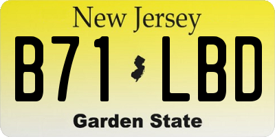 NJ license plate B71LBD